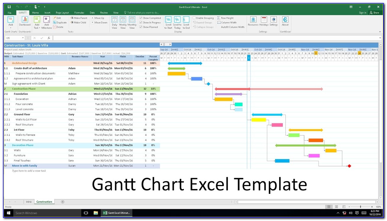 Gantt Chart Excel Template Xls Free Download