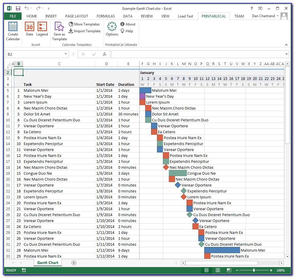 Gantt Project Plan Excel Template Download