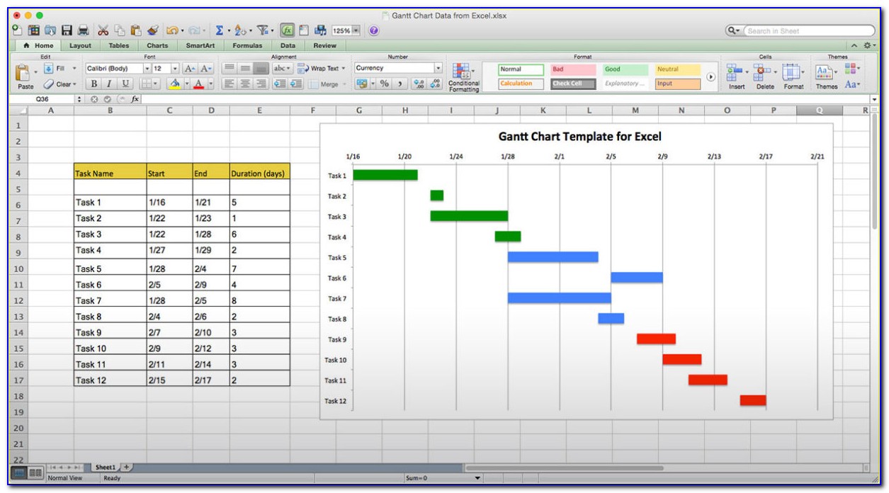 Gantt Template Excel 2010