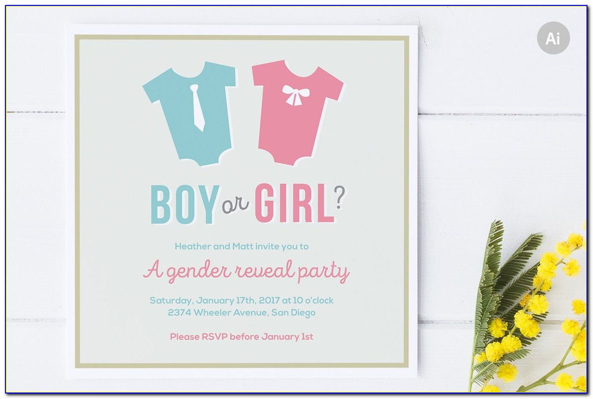 Gender Reveal Party Invitations Templates Free