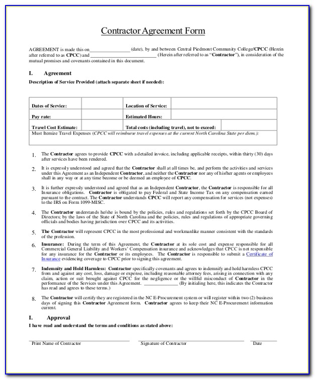 General Contract Agreement Form