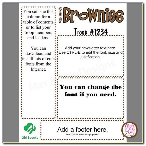 Girl Scout Troop Newsletter Template