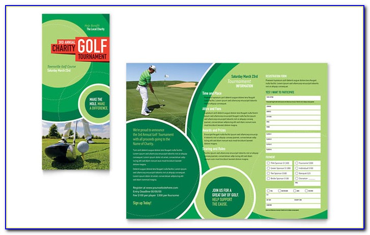 Golf Tournament Tri Fold Brochure Template Free