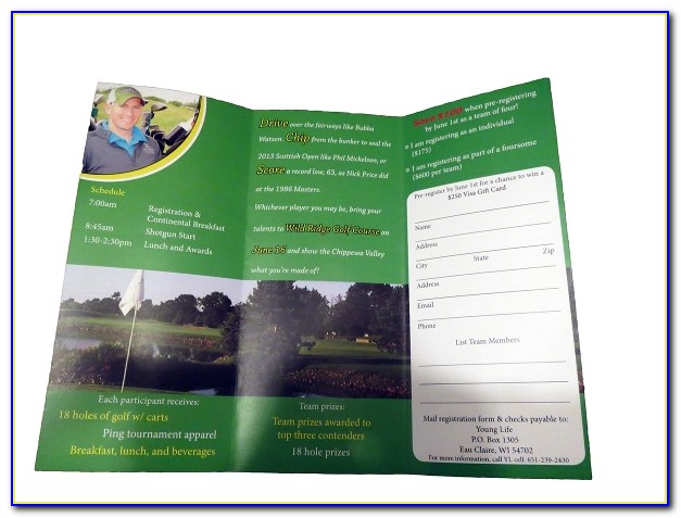 Golf Tournament Tri Fold Brochure Template