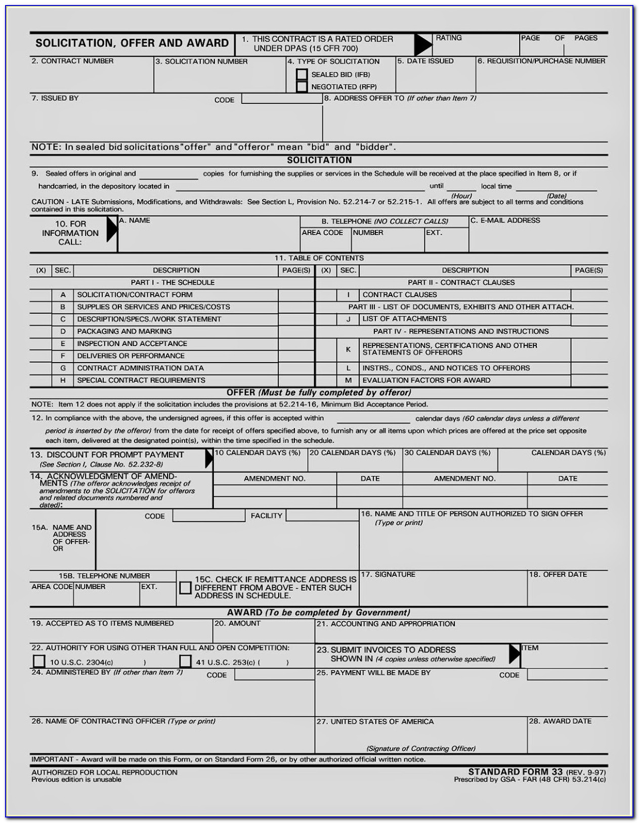 Government Contract Invoice Template