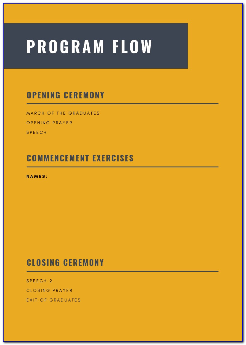 Graduation Ceremony Program Examples
