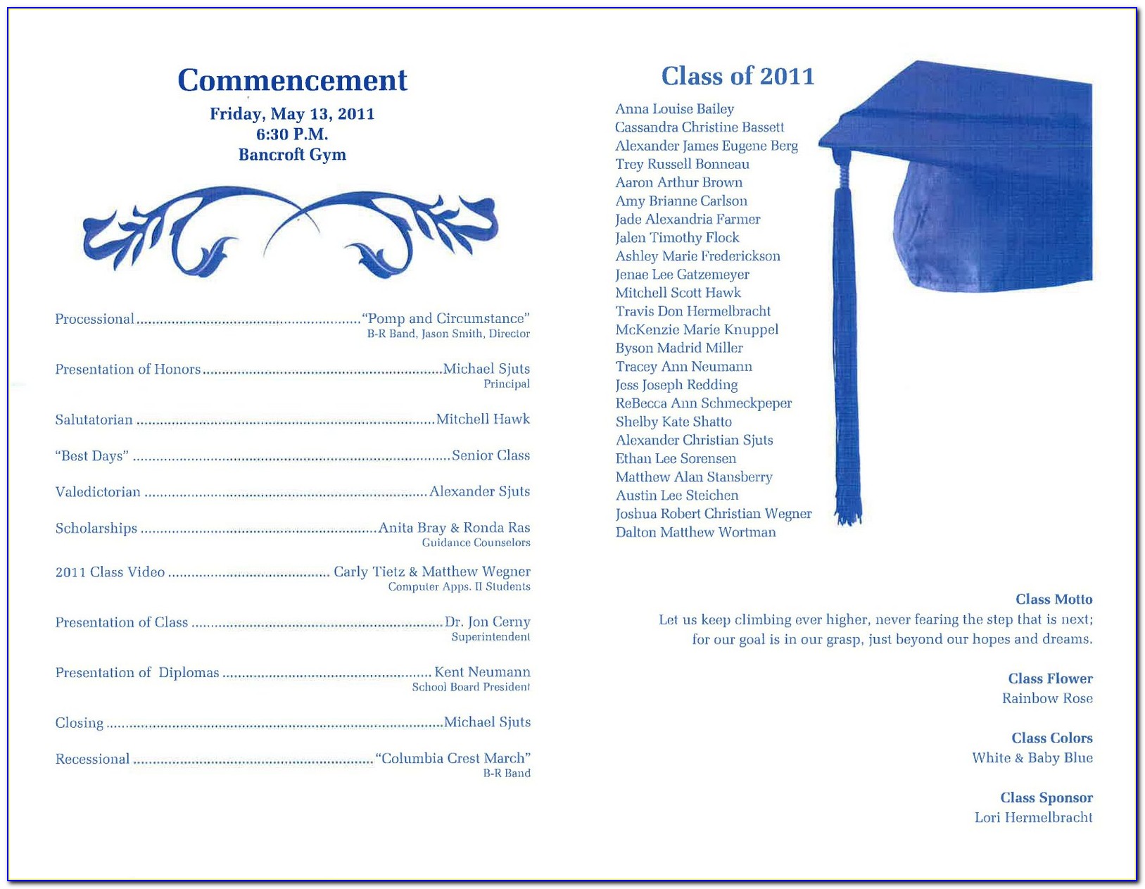 Graduation Ceremony Program Template