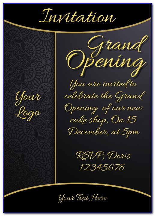 Grand Opening Invitation Template Word