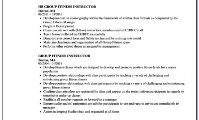 Group Fitness Instructor Resume Templates
