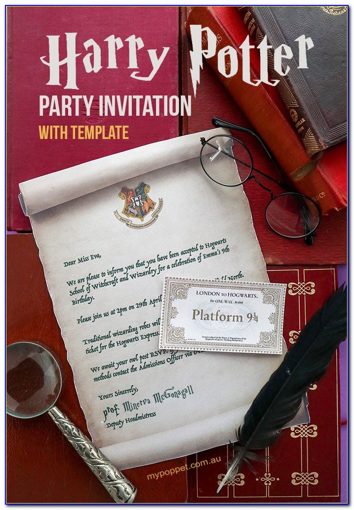Harry Potter Acceptance Letter Party Invitation Template