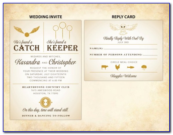Harry Potter Wedding Invitation Template