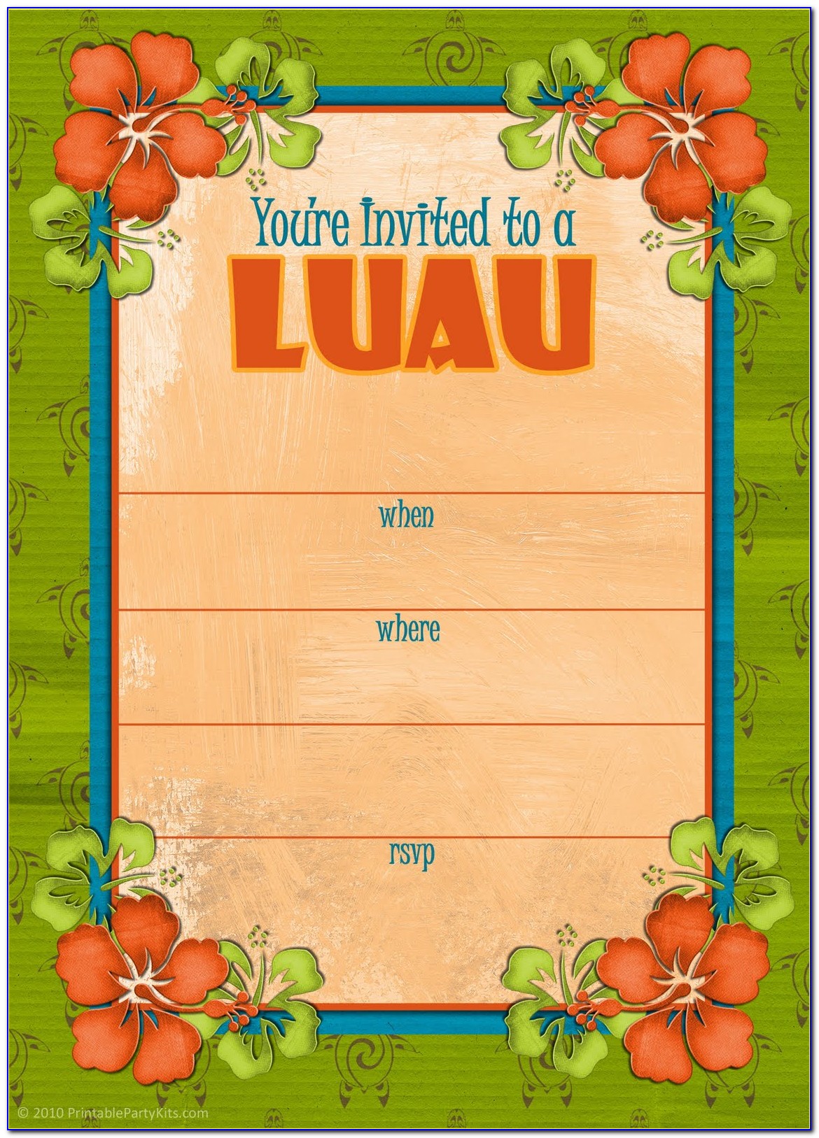 Hawaiian Holiday Invitation Template