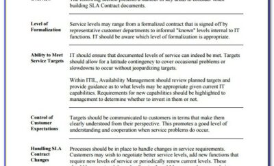 It Service Level Agreement Example Pdf