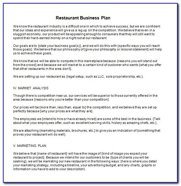 Restaurant Business Plan Pdf Free Download