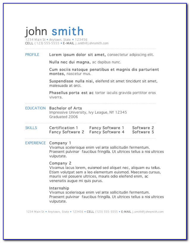 Resume Format Microsoft Word 2013