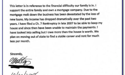 Sample Hardship Letter For Short Sale Due To Divorce