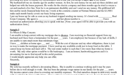 Short Sale Hardship Letter Sample Divorce