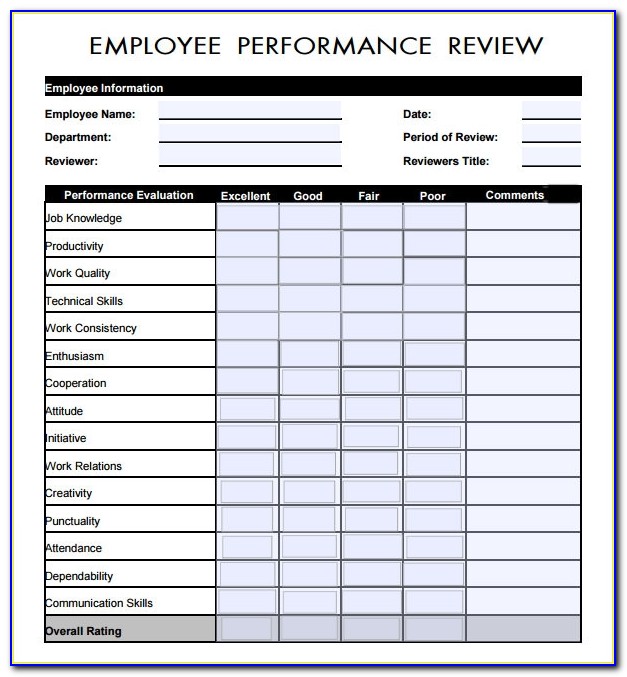 Staff Review Templates Free