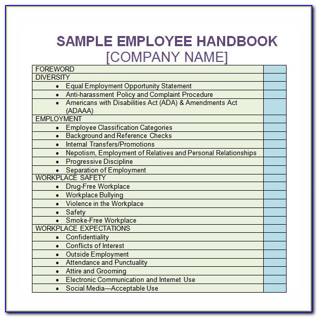 Company Handbook Template Free Uk
