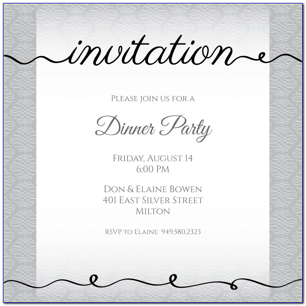 Dinner Invitation Cards Templates Free Download