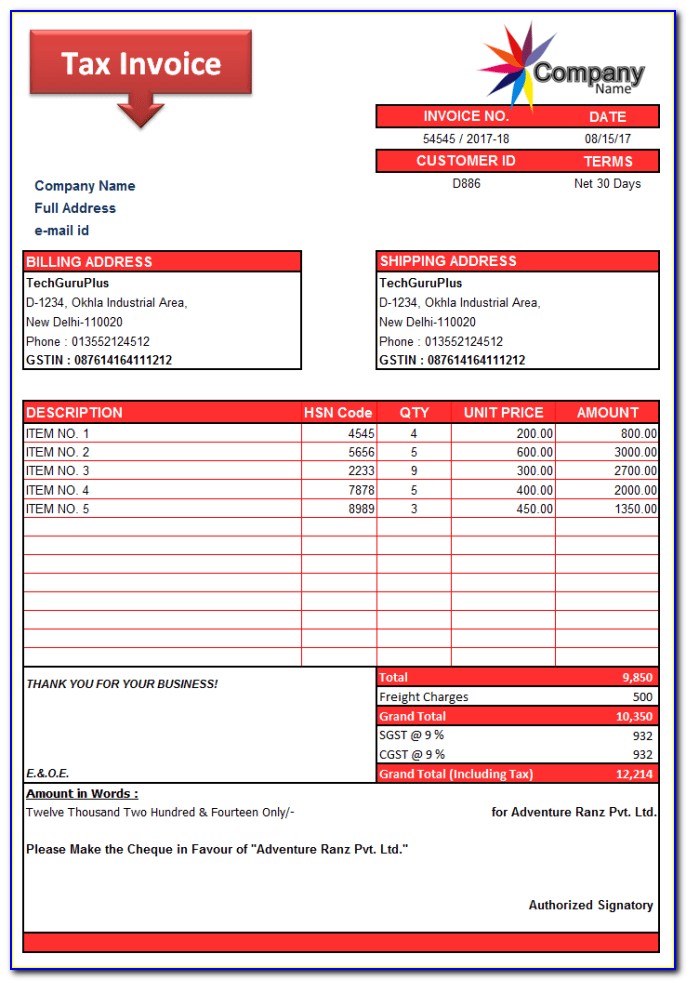 Download Free Invoice Templates For Excel