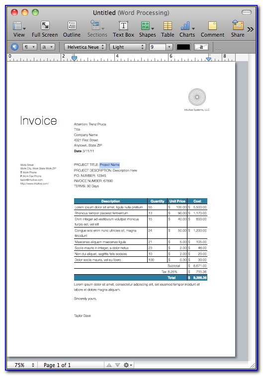 Free Australian Invoice Template Excel