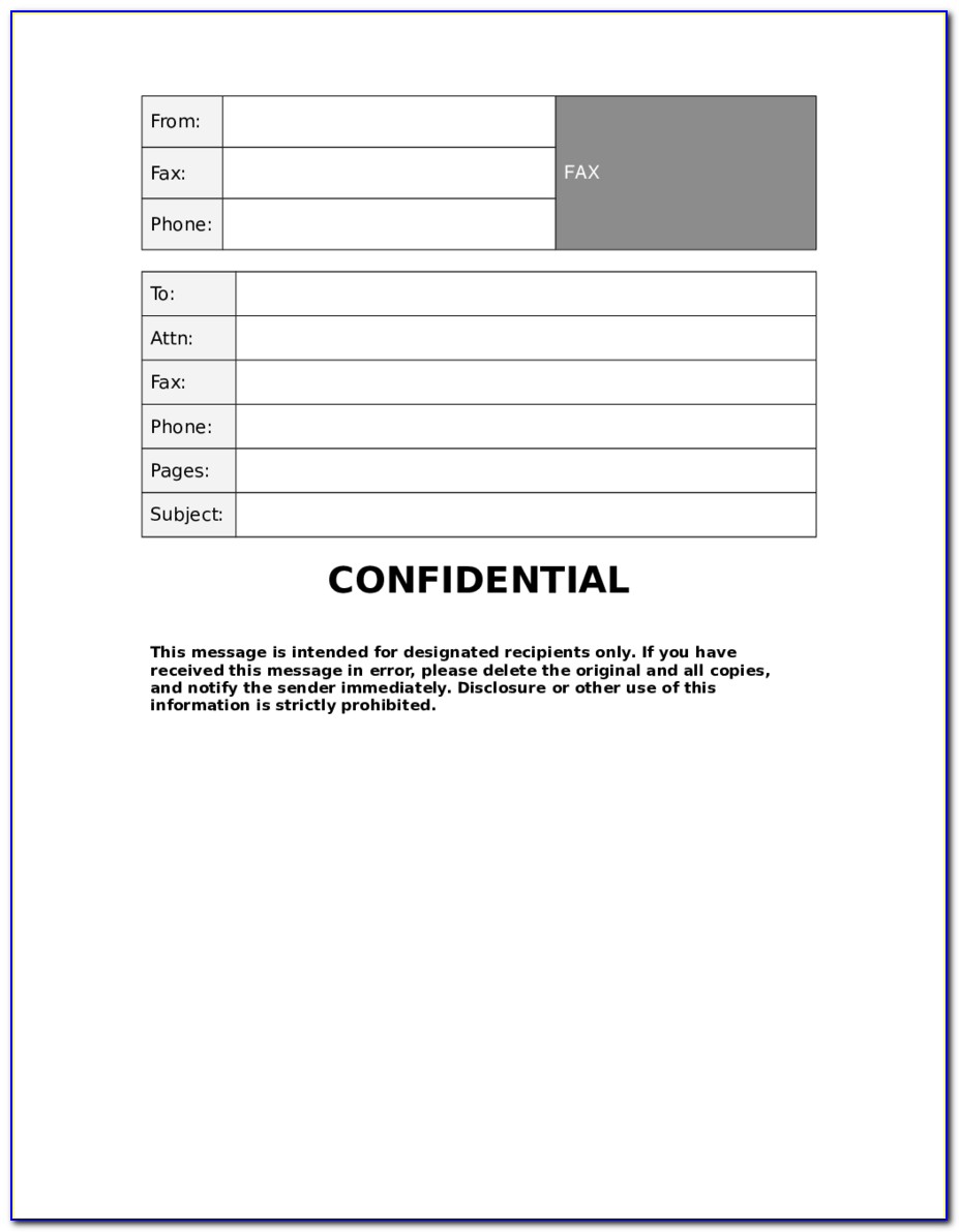 Free Basic Fax Cover Sheet Pdf