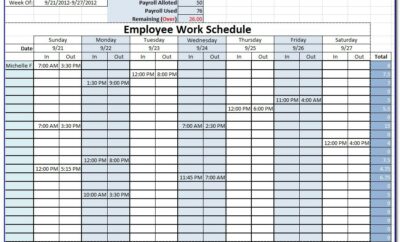 Free Blank Employee Schedule Template