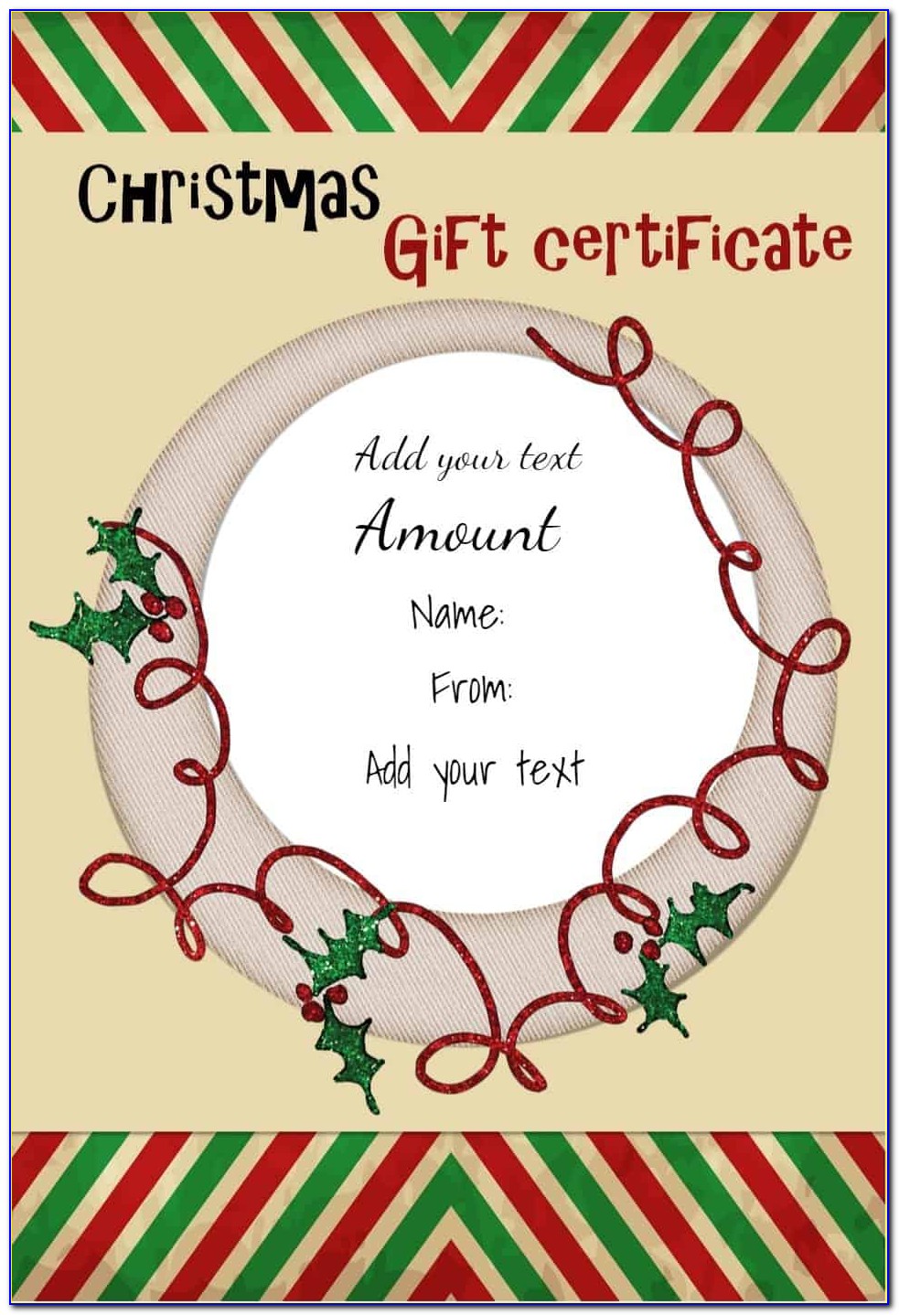 Free Christmas Gift Certificate Template Pages