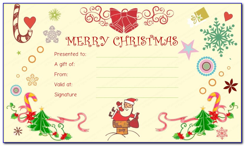 Free Christmas Gift Certificate Templatespdf