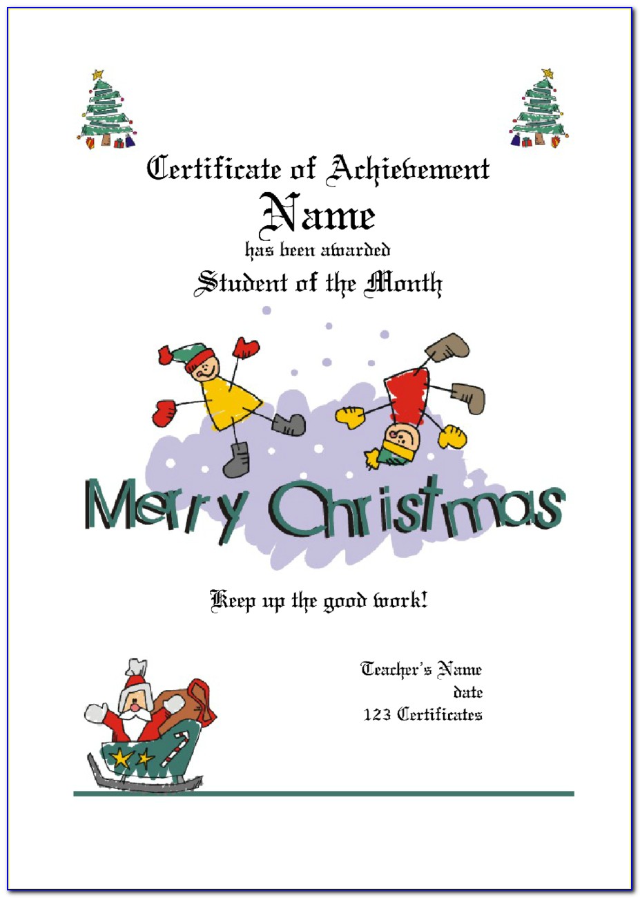 Free Christmas Themed Gift Certificate Template
