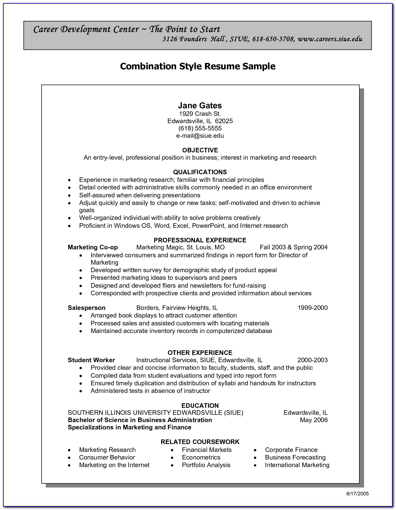 Free Combination Resume Template Download