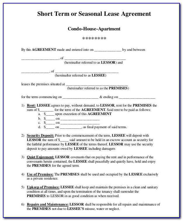 Free Commercial Lease Agreement Pa