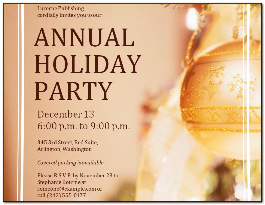 Free Company Holiday Party Invitation Templates