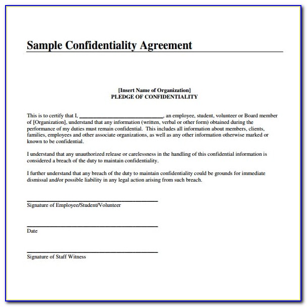 Free Confidentiality Agreement Template Ontario