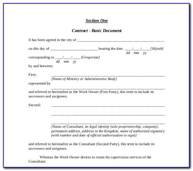 Free Consulting Contract Template Canada