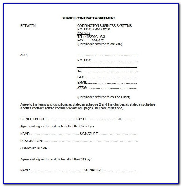 Free Contract Agreement Template Between Two Parties