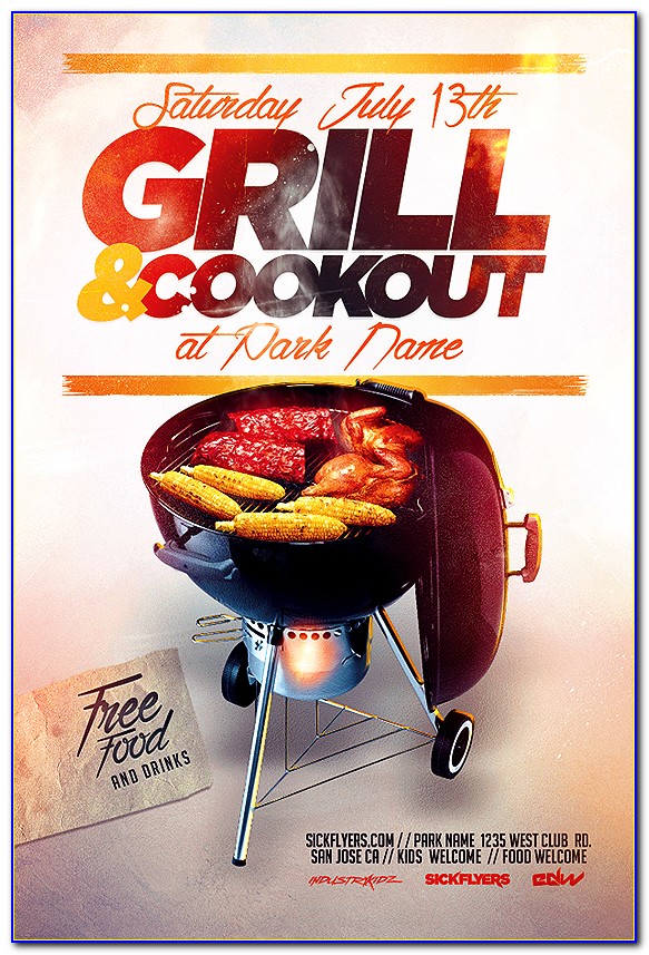 Free Cookout Flyer Template Psd