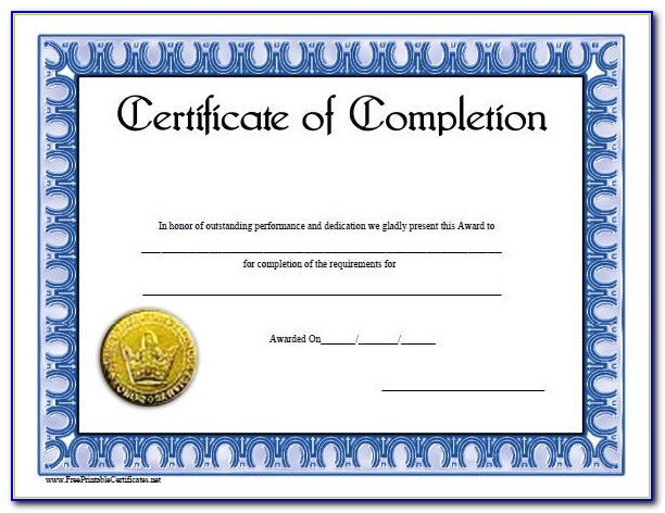 Free Course Completion Certificate Templates
