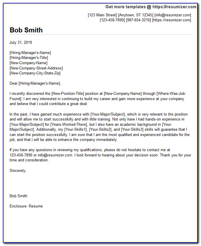 Free Cover Letter Examples Download