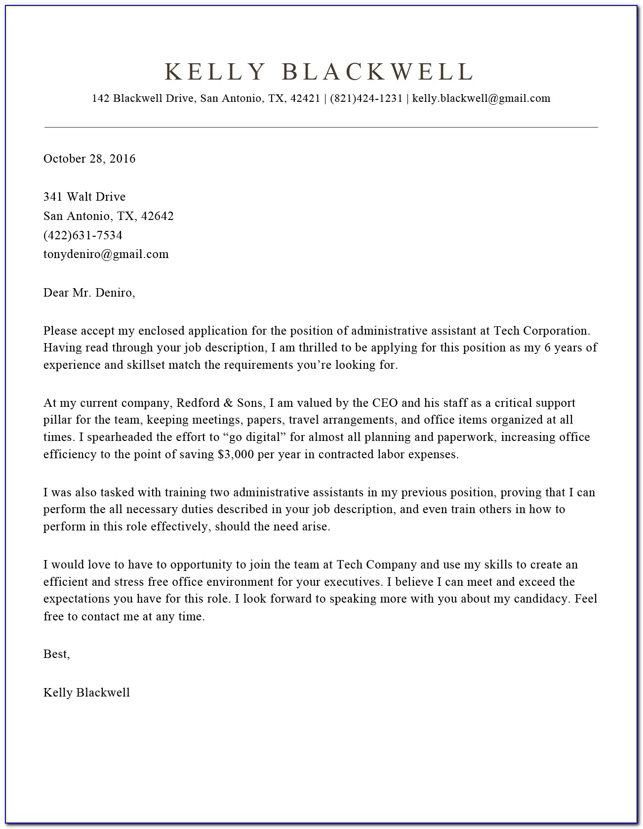 Free Cover Letter Template Download Pdf