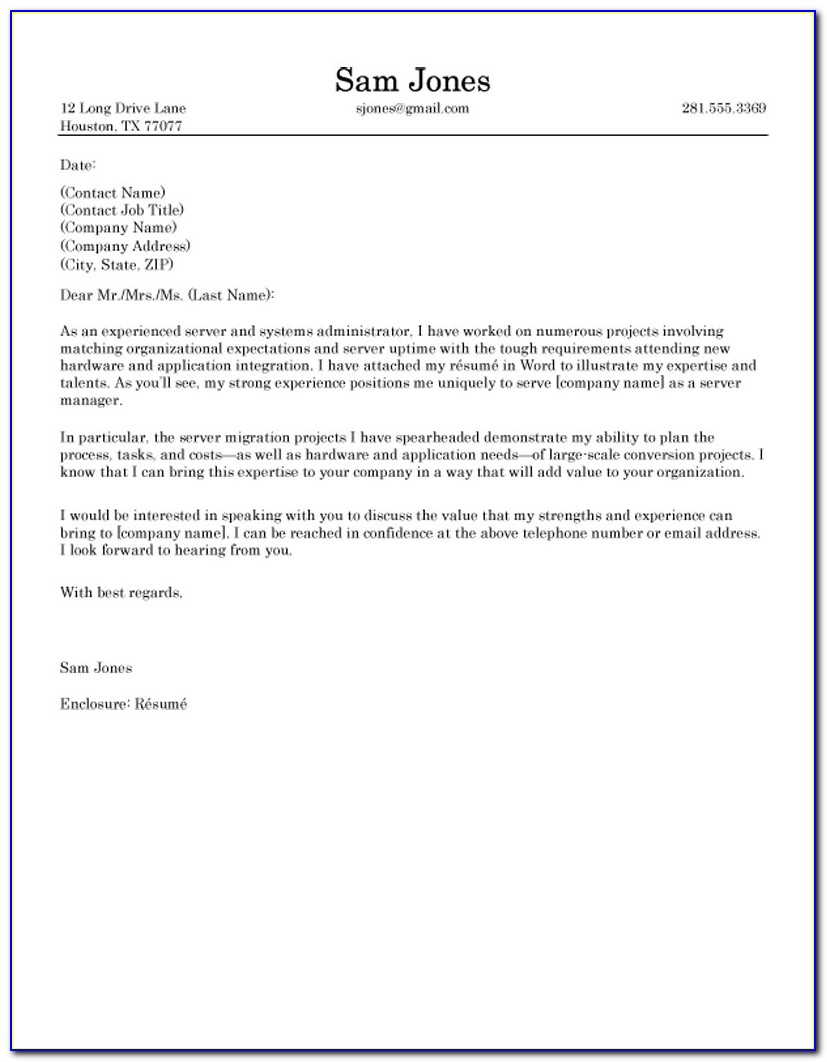 Free Cover Letter Templates Printable