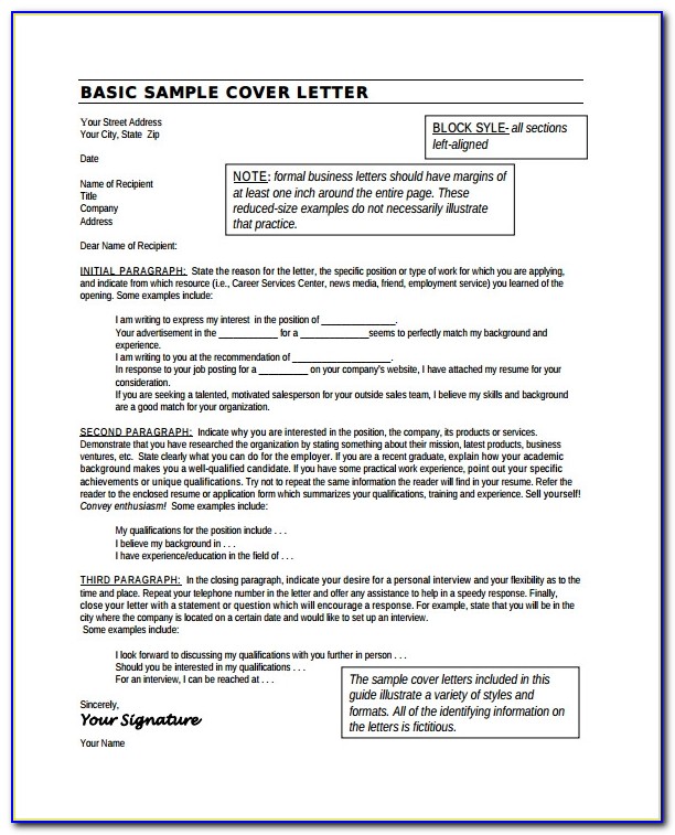 Free Cover Letter Templates To Print