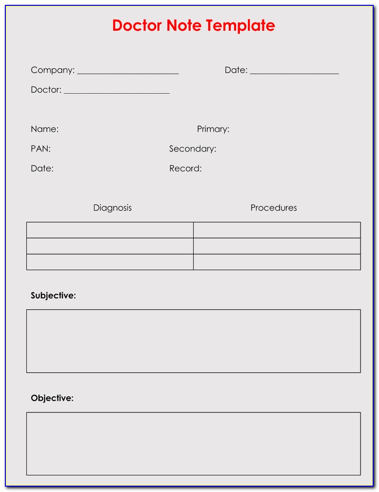 Free Doctors Note Template Pdf