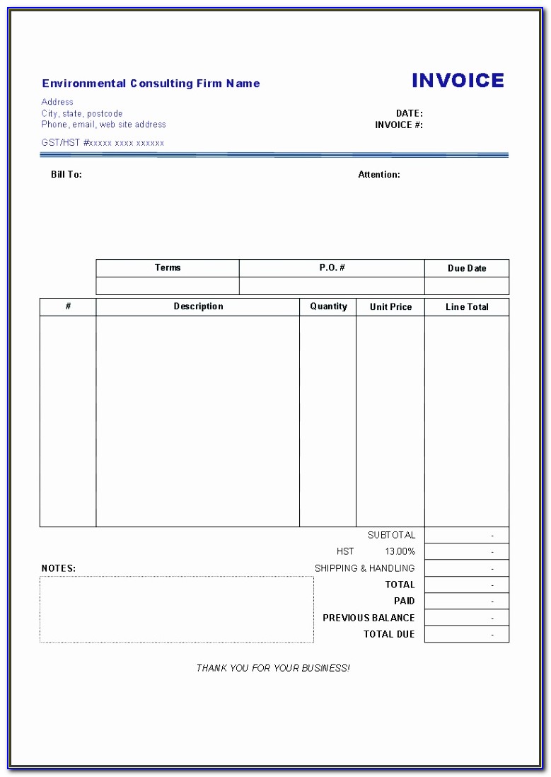 Free Download Service Invoice Template Word