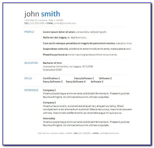 Free Downloadable Resume Templates For Word 2007