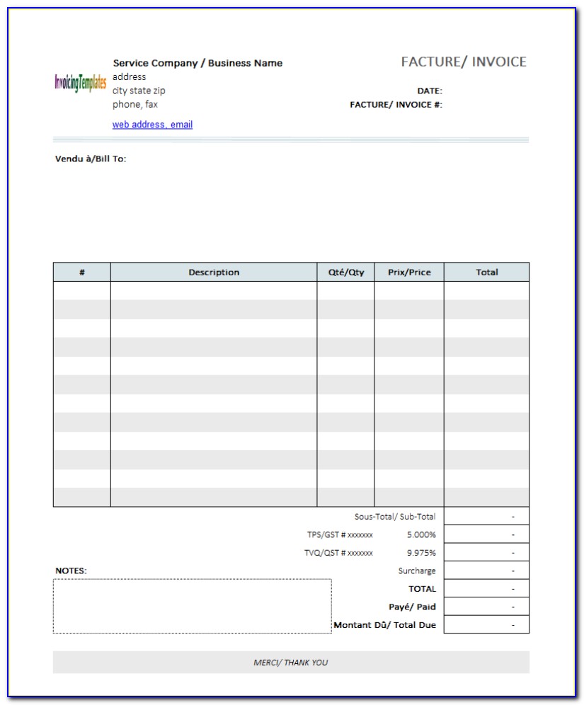 Free Editable Invoice Form