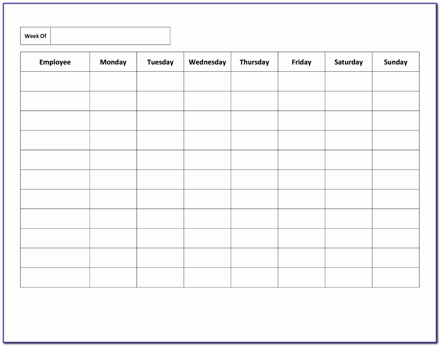 Free Employee Lunch Schedule Template