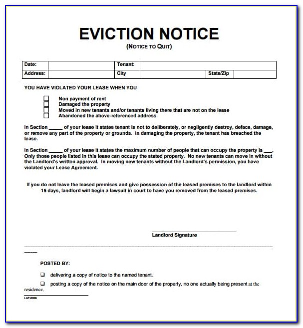 Free Eviction Notice Template Michigan