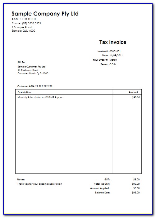 Free Excel Invoice Form